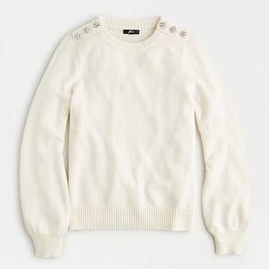 J.Crew Crewneck Sweater with Jeweled Buttons